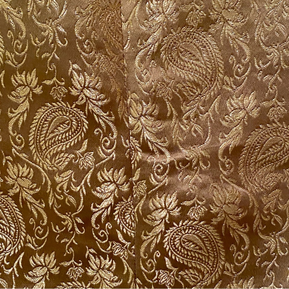 Ralph Lauren Women's Button-Front Golden Paisley Silk Jacquard Vest Waistcoat 12 - Picture 8 of 9